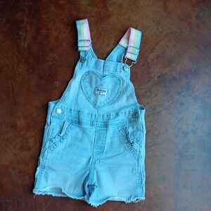OshKosh Denim short Overalls 2T